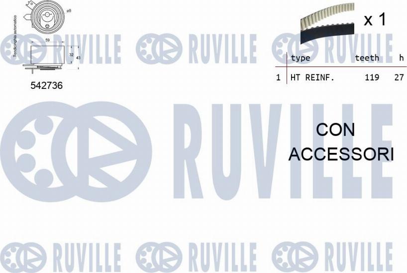 Ruville 550378 - Комплект ремня ГРМ autodnr.net