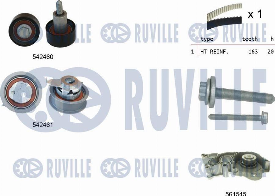 Ruville 5503842 - Водяной насос + комплект зубчатого ремня autodnr.net