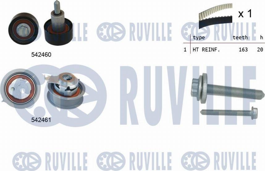 Ruville 550384 - Комплект ременя ГРМ autocars.com.ua