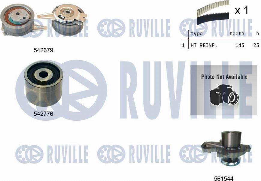 Ruville 5503911 - Водяной насос + комплект зубчатого ремня autodnr.net