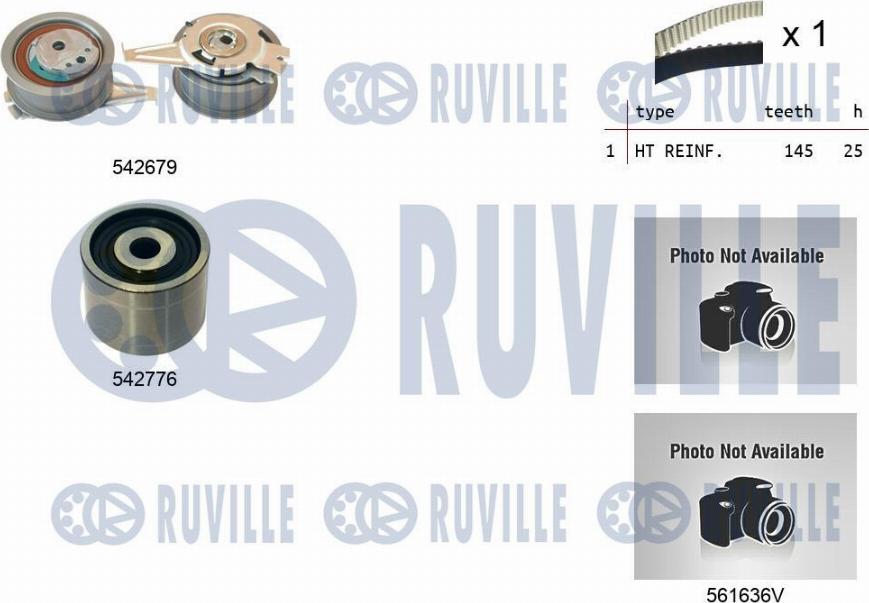 Ruville 5503912 - Водяний насос + комплект зубчатого ременя autocars.com.ua
