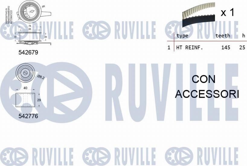 Ruville 550391 - Комплект ремня ГРМ avtokuzovplus.com.ua