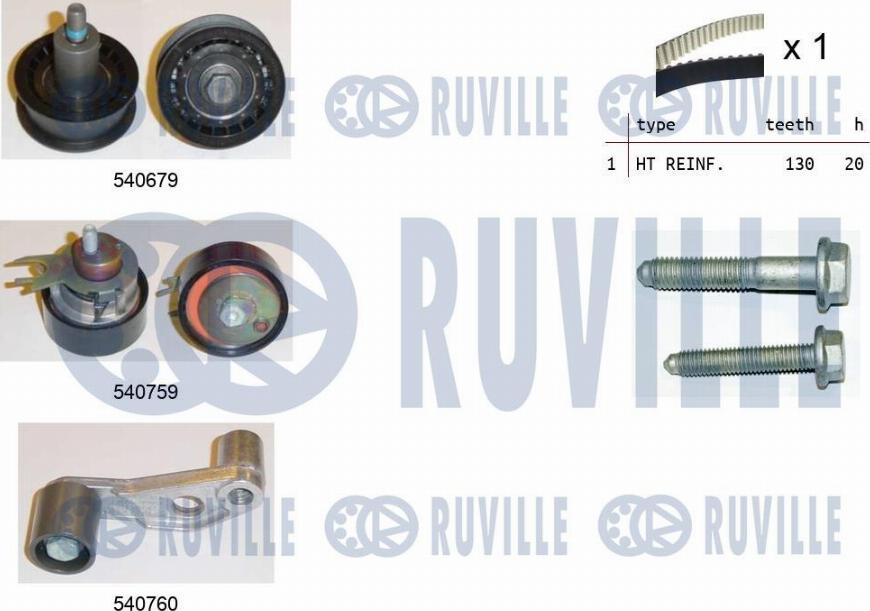 Ruville 550396 - Комплект ремня ГРМ avtokuzovplus.com.ua