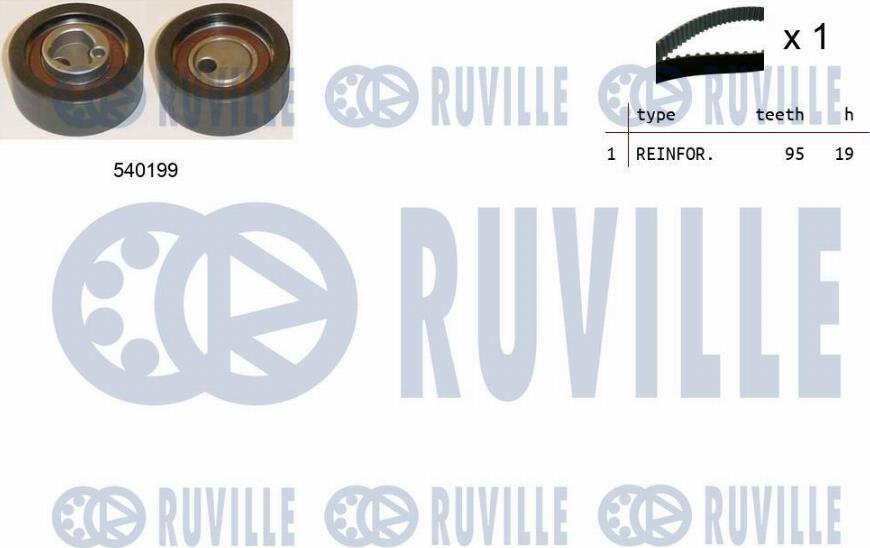 Ruville 550403 - Комплект ременя ГРМ autocars.com.ua