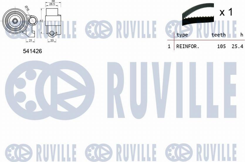 Ruville 550408 - Комплект ремня ГРМ avtokuzovplus.com.ua