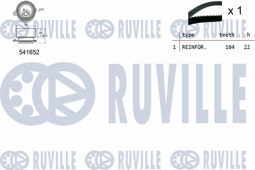 Ruville 550409 - Комплект ремня ГРМ avtokuzovplus.com.ua