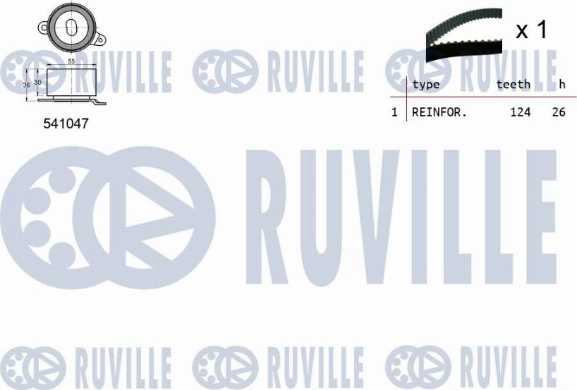 Ruville 550414 - Комплект ремня ГРМ avtokuzovplus.com.ua