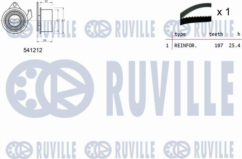 Ruville 550417 - Комплект ременя ГРМ autocars.com.ua