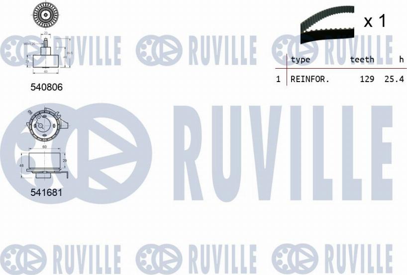 Ruville 550420 - Комплект ремня ГРМ avtokuzovplus.com.ua