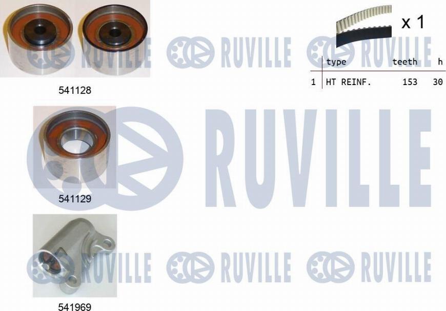 Ruville 550424 - Комплект ременя ГРМ autocars.com.ua