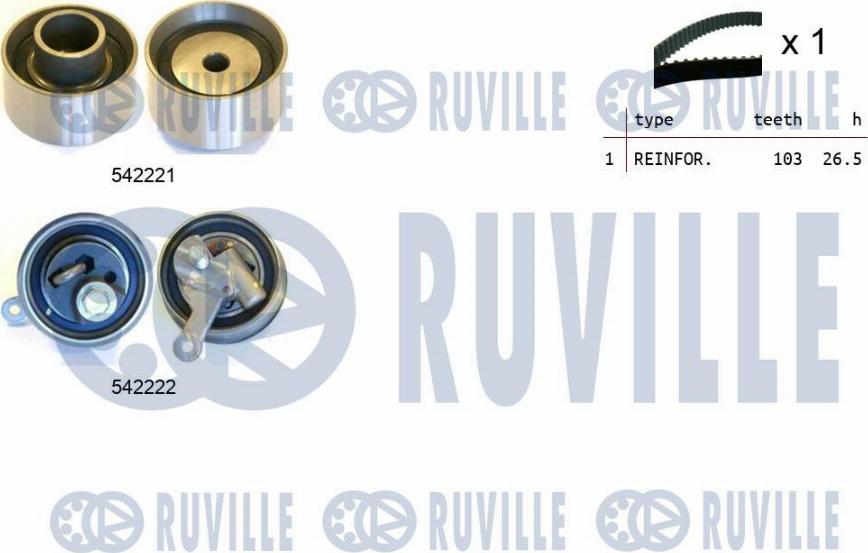 Ruville 550430 - Комплект ремня ГРМ avtokuzovplus.com.ua