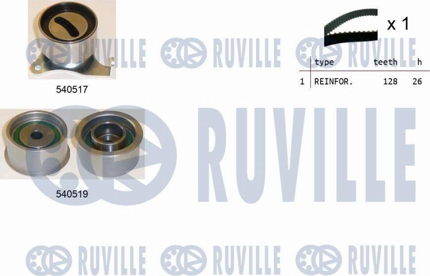 Ruville 550435 - Комплект ременя ГРМ autocars.com.ua