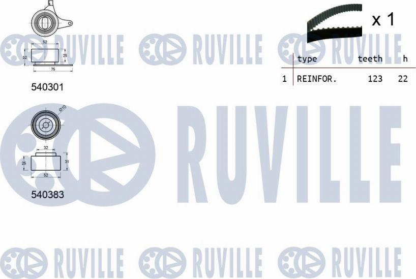 Ruville 550446 - Комплект ремня ГРМ avtokuzovplus.com.ua