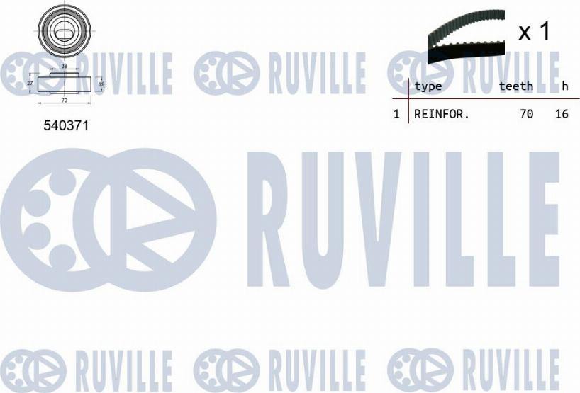 Ruville 550447 - Комплект ремня ГРМ avtokuzovplus.com.ua