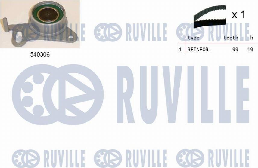 Ruville 550451 - Комплект ременя ГРМ autocars.com.ua