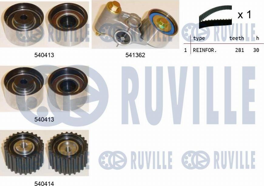 Ruville 550465 - Комплект ремня ГРМ avtokuzovplus.com.ua