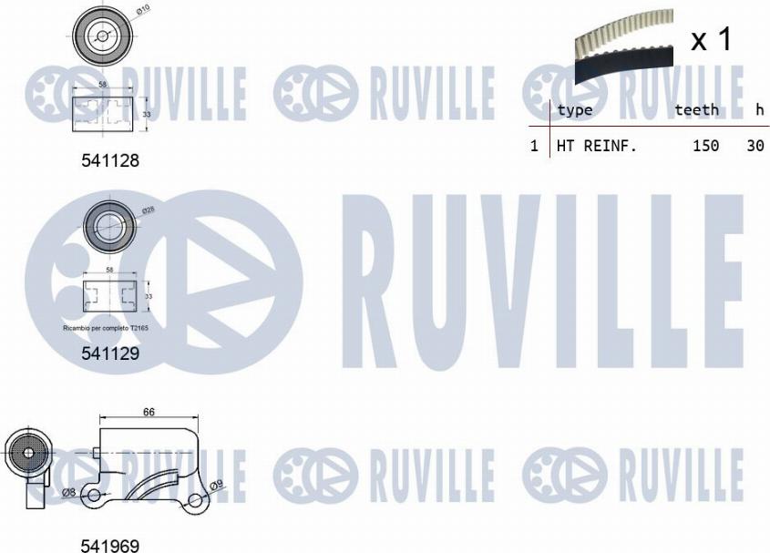 Ruville 550469 - Комплект ремня ГРМ avtokuzovplus.com.ua