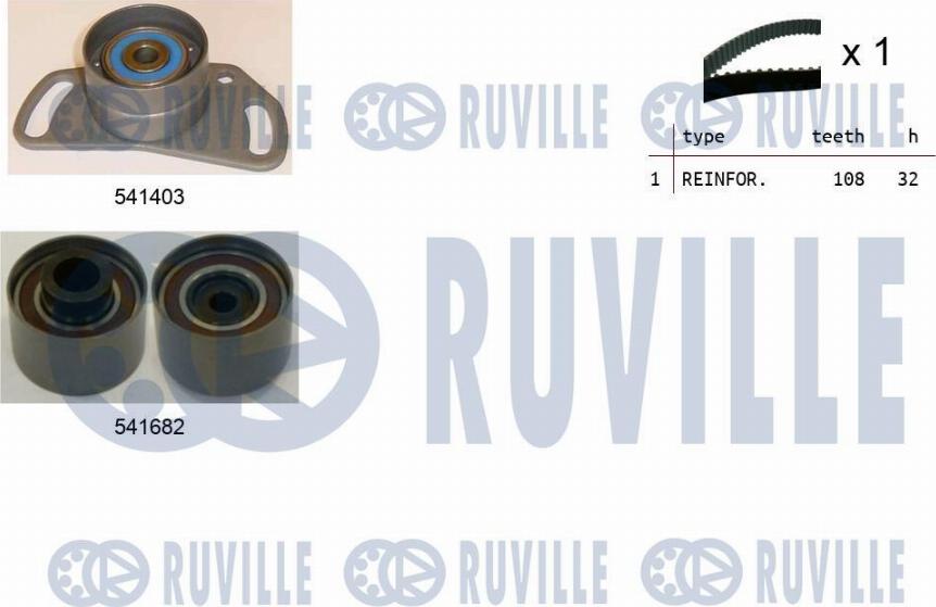 Ruville 550475 - Комплект ременя ГРМ autocars.com.ua