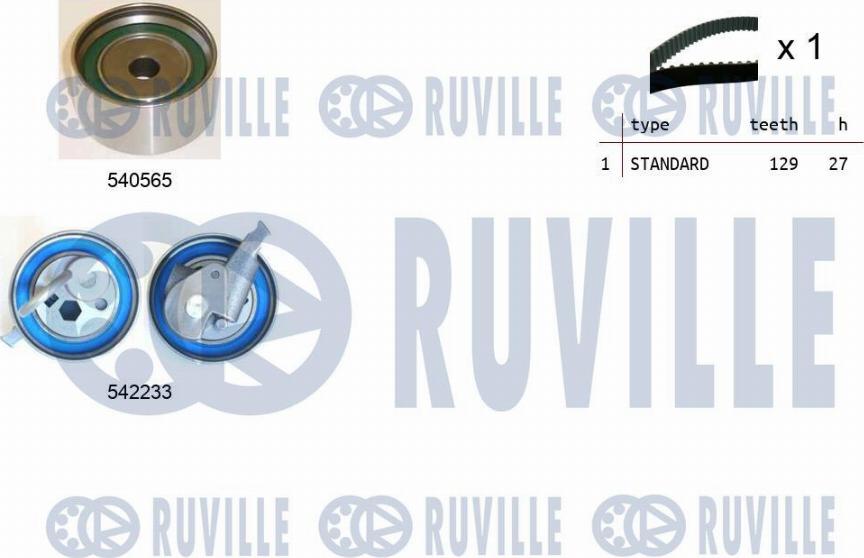 Ruville 550478 - Комплект ременя ГРМ autocars.com.ua