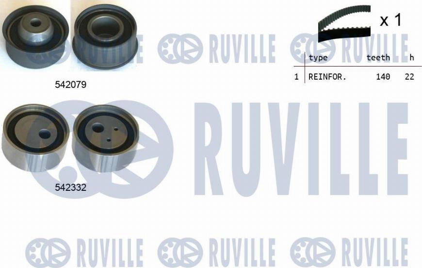 Ruville 550487 - Комплект ремня ГРМ avtokuzovplus.com.ua