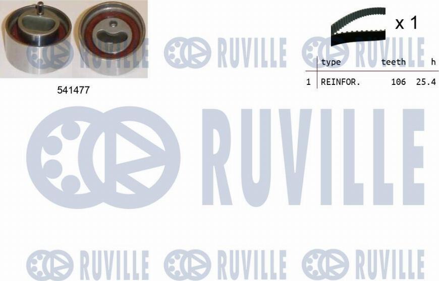 Ruville 550488 - Комплект ременя ГРМ autocars.com.ua