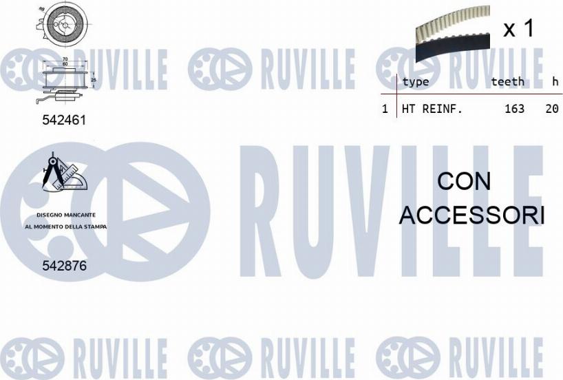 Ruville 550495 - Комплект ремня ГРМ avtokuzovplus.com.ua