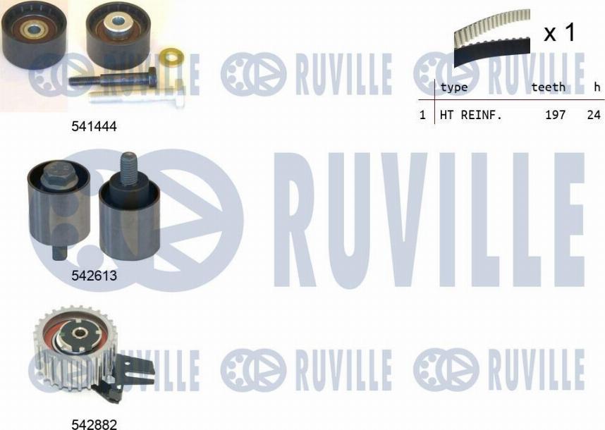 Ruville 550496 - Комплект ременя ГРМ autocars.com.ua