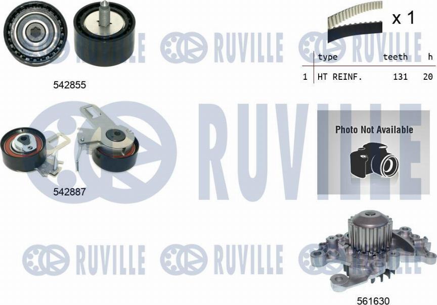 Ruville 5504971 - Водяной насос + комплект зубчатого ремня avtokuzovplus.com.ua