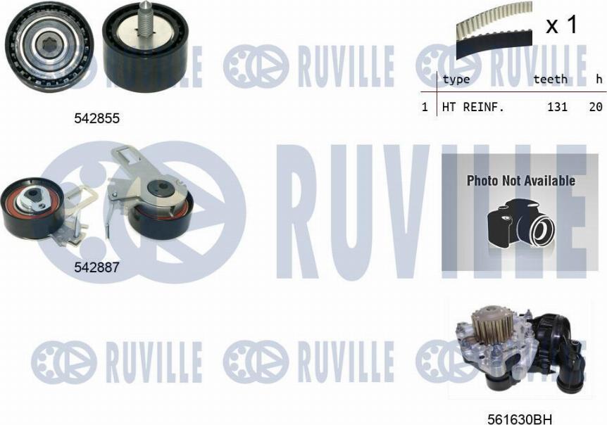 Ruville 5504972 - Водяной насос + комплект зубчатого ремня avtokuzovplus.com.ua