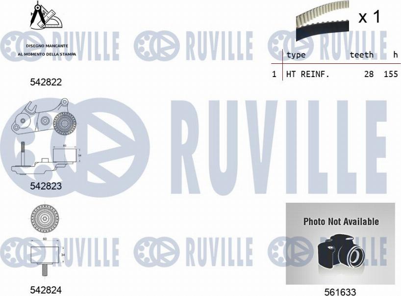 Ruville 5505021 - Водяний насос + комплект зубчатого ременя autocars.com.ua