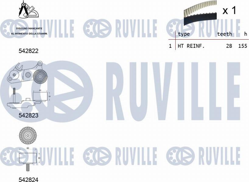 Ruville 550502 - Комплект ремня ГРМ avtokuzovplus.com.ua