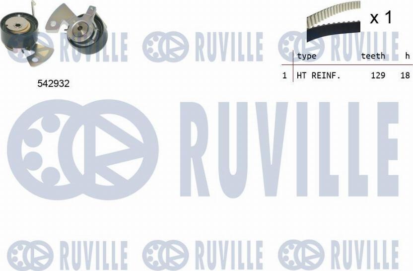 Ruville 550503 - Комплект ременя ГРМ autocars.com.ua