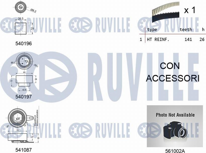 Ruville 5505041 - Водяной насос + комплект зубчатого ремня autodnr.net