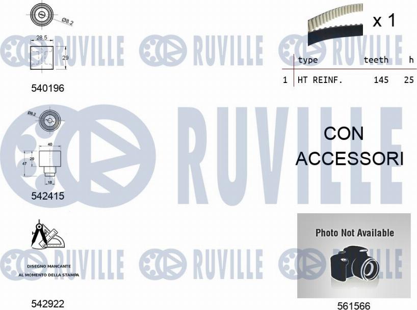 Ruville 5505061 - Водяний насос + комплект зубчатого ременя autocars.com.ua
