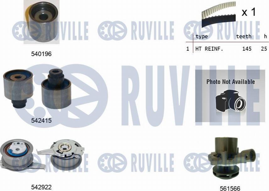 Ruville 5505061 - Водяной насос + комплект зубчатого ремня avtokuzovplus.com.ua