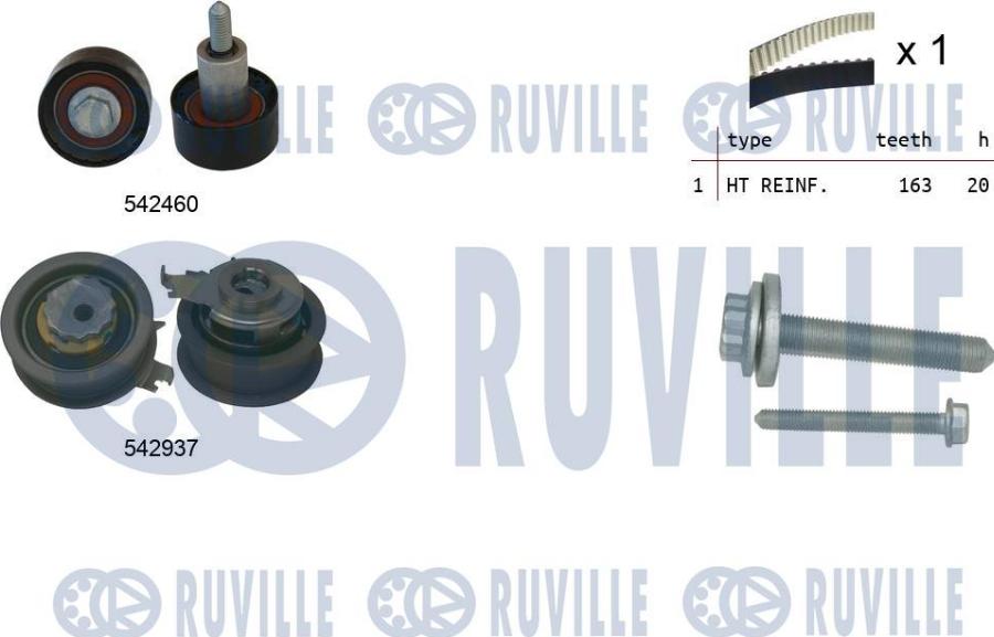 Ruville 550516 - Комплект ремня ГРМ avtokuzovplus.com.ua