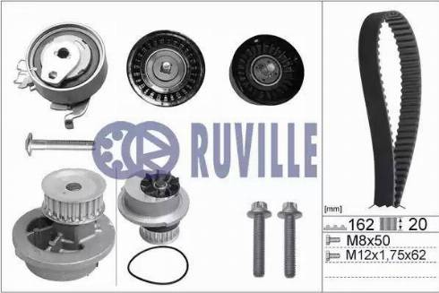 Ruville 55327723 - Водяной насос + комплект зубчатого ремня autodnr.net