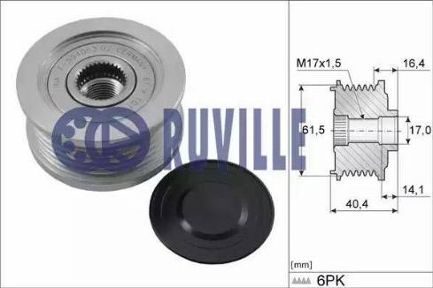 Ruville 55376 - Шкив генератора, муфта avtokuzovplus.com.ua