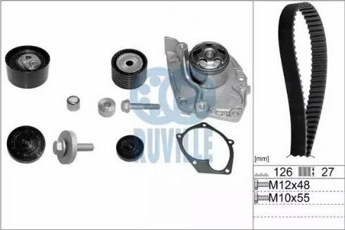 Ruville 55555761 - Водяной насос + комплект зубчатого ремня autodnr.net