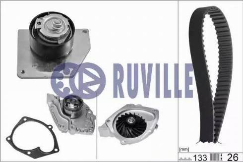 Ruville 55629701 - Водяний насос + комплект зубчатого ременя autocars.com.ua
