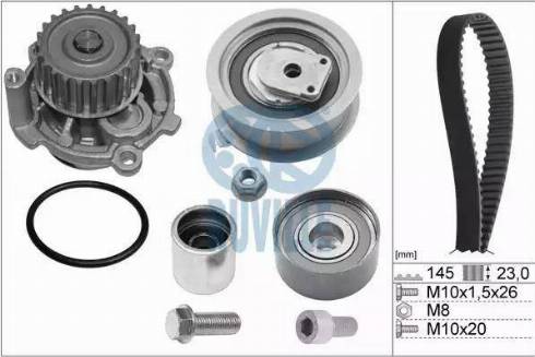 Ruville 55769701 - Водяной насос + комплект зубчатого ремня avtokuzovplus.com.ua