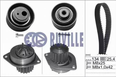 Ruville 55906701 - Водяной насос + комплект зубчатого ремня avtokuzovplus.com.ua