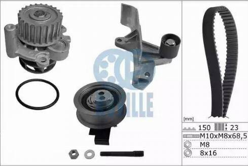 Ruville 56364711 - Водяний насос + комплект зубчатого ременя autocars.com.ua