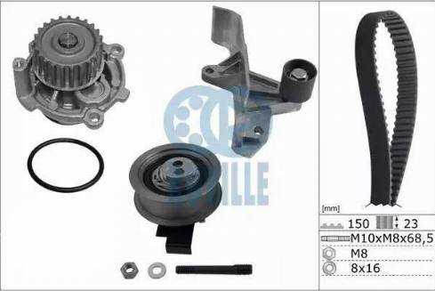 Ruville 56364712 - Водяний насос + комплект зубчатого ременя autocars.com.ua