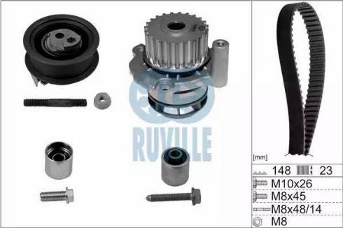 Ruville 56368701 - Водяной насос + комплект зубчатого ремня avtokuzovplus.com.ua