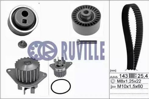 Ruville 56602701 - Водяний насос + комплект зубчатого ременя autocars.com.ua