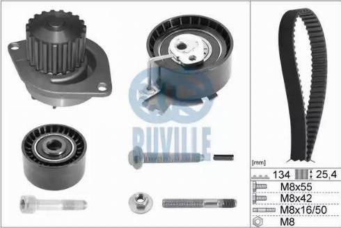 Ruville 56638701 - Водяной насос + комплект зубчатого ремня avtokuzovplus.com.ua