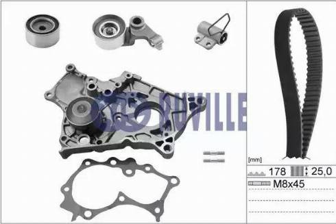 Ruville 56951711 - Водяний насос + комплект зубчатого ременя autocars.com.ua