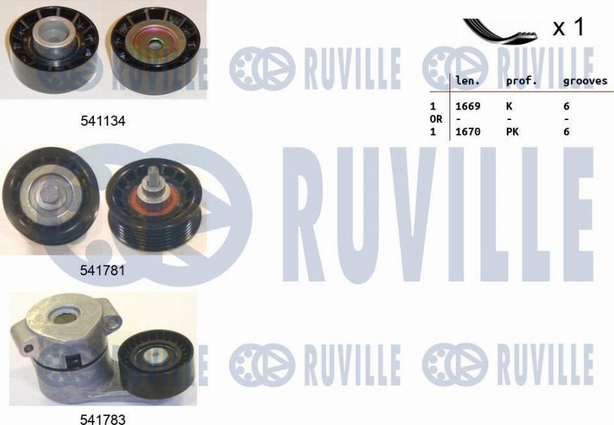 Ruville 570058 - Поликлиновый ременный комплект avtokuzovplus.com.ua