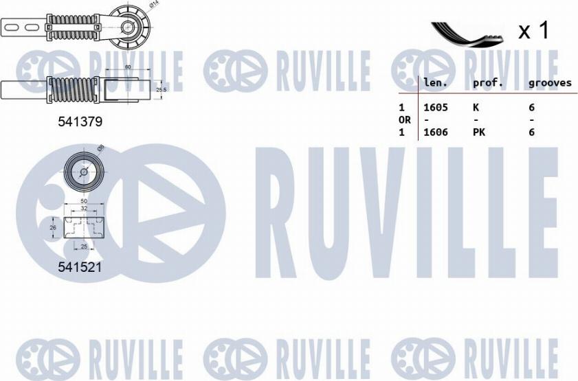 Ruville 570059 - Поликлиновый ременный комплект autodnr.net